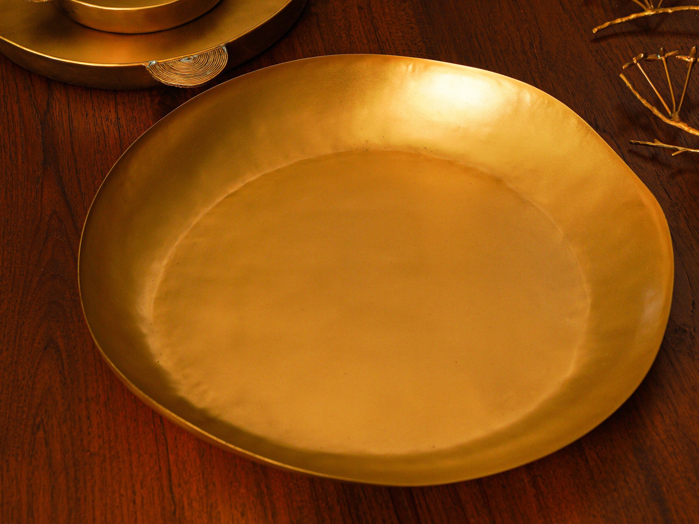 Brass Pinched Platter - Large